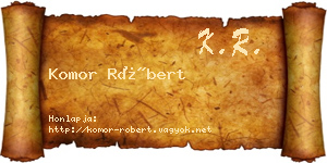 Komor Róbert névjegykártya