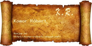 Komor Róbert névjegykártya